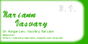 mariann vasvary business card