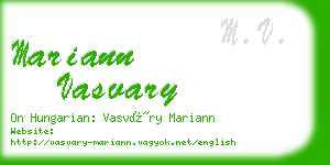 mariann vasvary business card